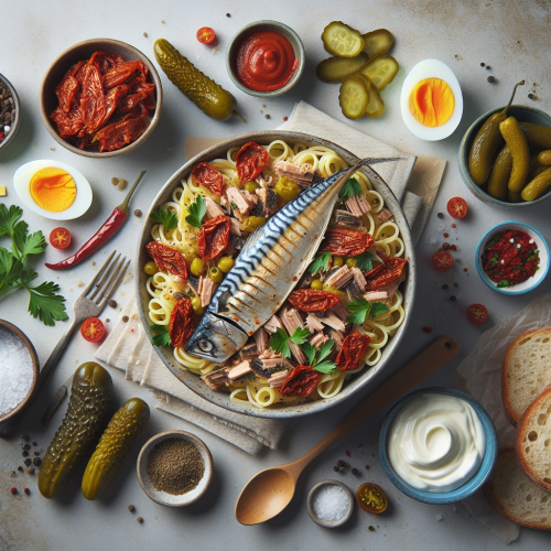 Pasta z makreli z suszonymi pomidorami