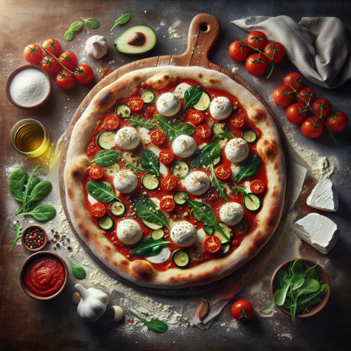 Pizza z burratą i rukolą