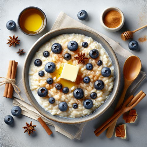 Słodkie risotto z borówkami i cynamonem