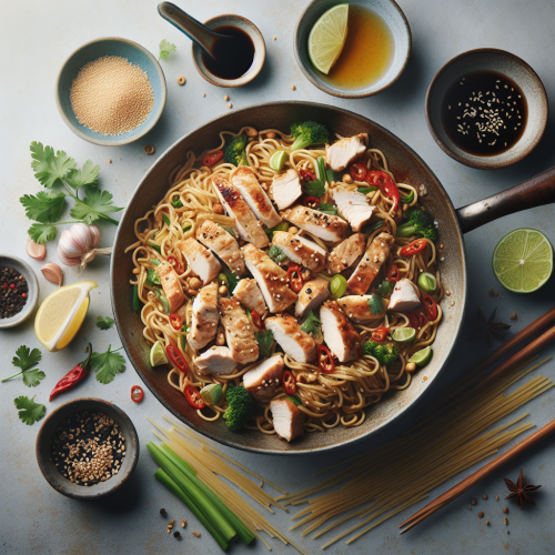Makaron chow mein z kurczakiem