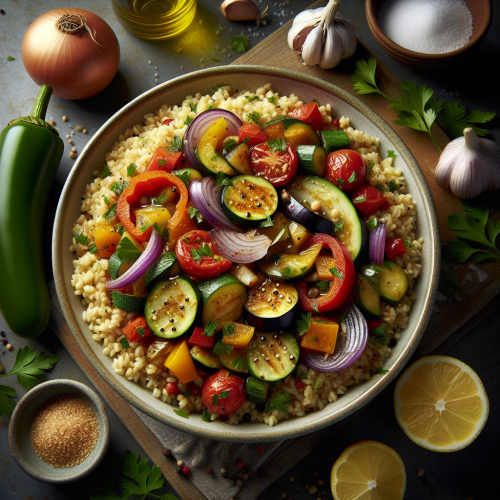 Kasza bulgur z duszonymi warzywami
