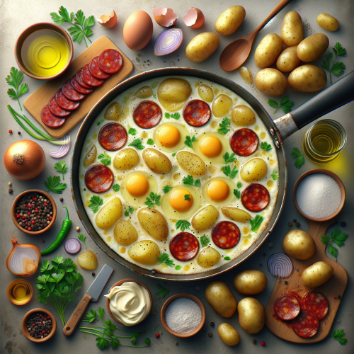 Hiszpański omlet z chorizo i ziemniakami