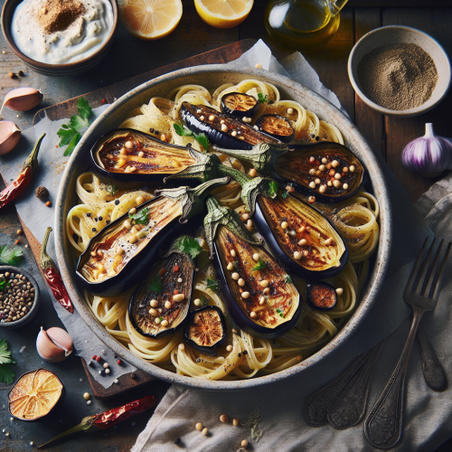 Pasta z pieczonego bakłażana z tahini