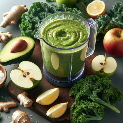 Smoothie z jarmużu, awokado i jabłka