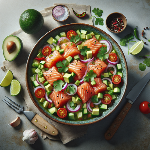 Ceviche z łososia w soku z limonki
