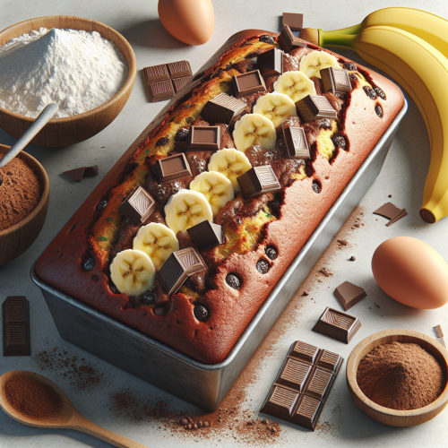 Puszysty chlebek bananowy z gorzką czekoladą