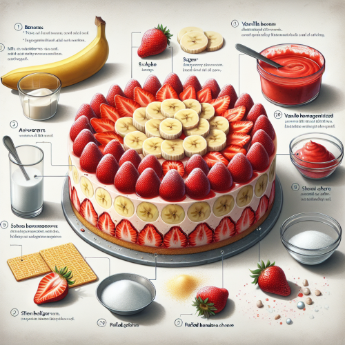 Truskawkowo-bananowy sernik bez pieczenia