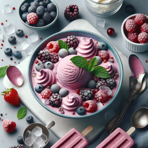Kremowe lody jagodowe bez maszynki