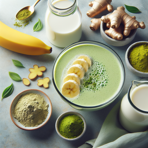 Koktajl bananowy z matcha i imbirem