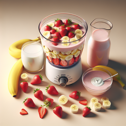 Orzeźwiający koktajl truskawkowo-bananowy