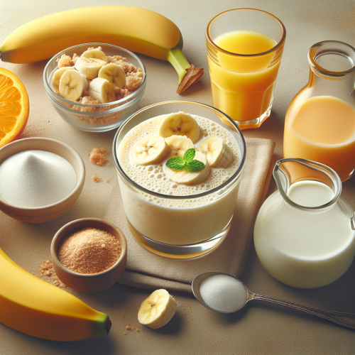 Kremowy koktajl bananowo-pomarańczowy na kefirze