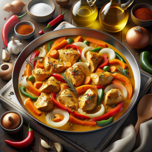 Kurczak w aksamitnym sosie curry z warzywami