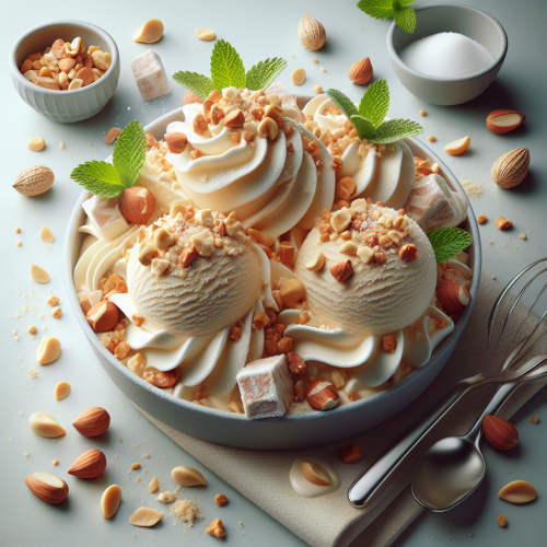Kremowe lody chałwowe z mascarpone i orzechami