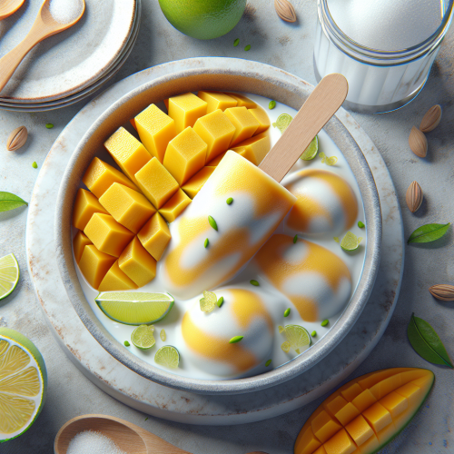 Kremowe lody jogurtowe z mango i limonką