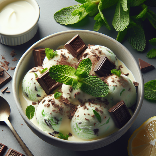 Kremowe lody miętowe z czekoladą