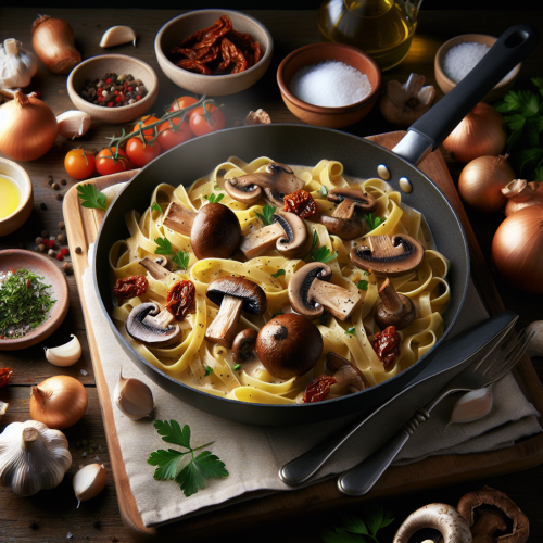 Makaron Tagliatelle w sosie grzybowo-śmietanowym