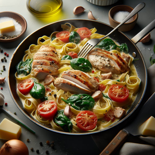 Makaron Tagliatelle z kurczakiem w sosie śmietanowym