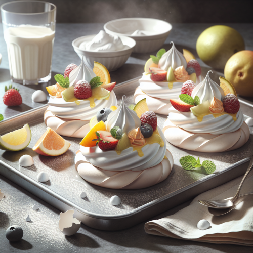 Mini torciki bezowe Pavlova z kremem mascarpone i owocami