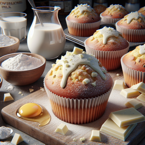 Puszyste muffinki z białą czekoladą