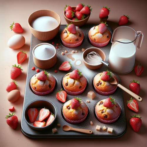 Puszyste muffiny z truskawkami