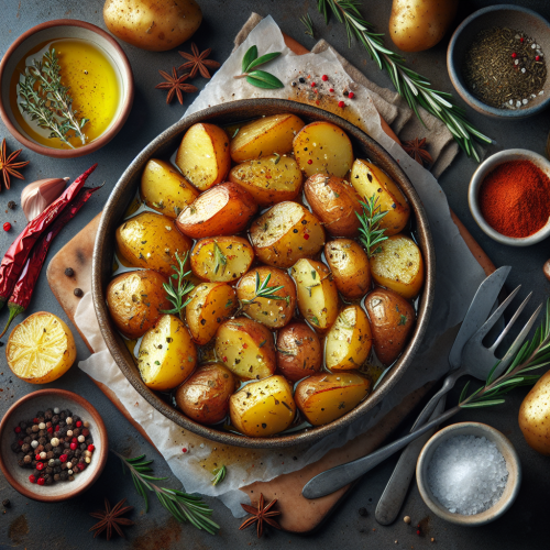 Aromatyczne pieczone ziemniaki z ziołami prowansalskimi