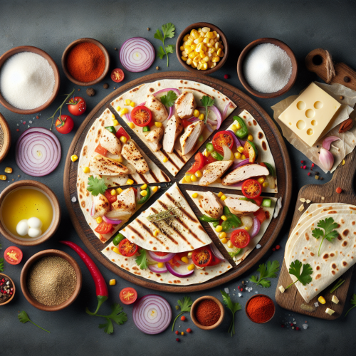 Meksykańska quesadilla z kurczakiem i warzywami