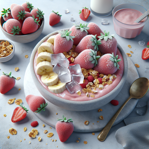 Lodowe smoothie bowl z truskawkami i bananami