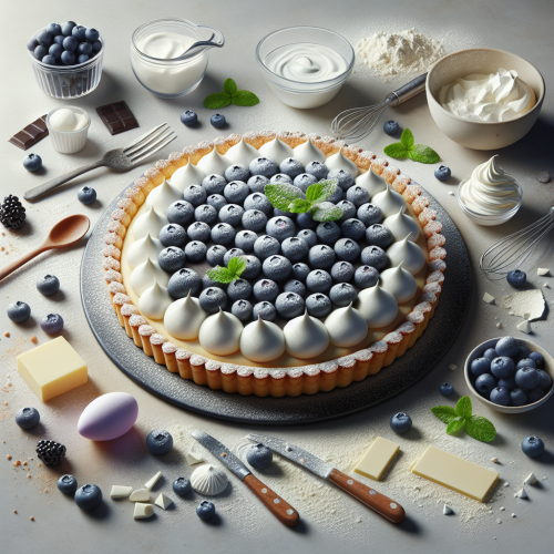 Tarta borówkowa z kremem mascarpone i białą czekoladą