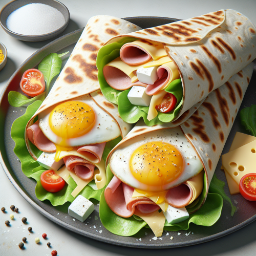 Tortilla z jajkiem sadzonym i szynką