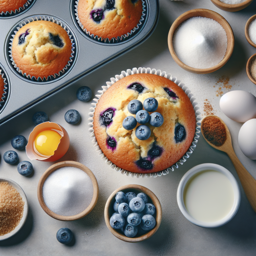 Puszyste muffinki jagodowe