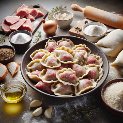 Tradycyjne pierogi z surowym mięsem