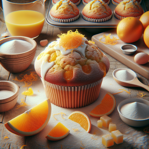 Puszyste muffiny pomarańczowe z lukrem