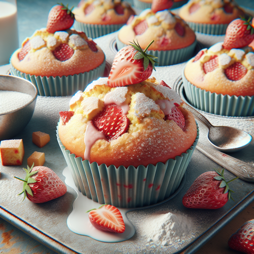 Puszyste muffinki z truskawkami