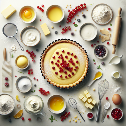 Tarta z kremem budyniowym i porzeczkami