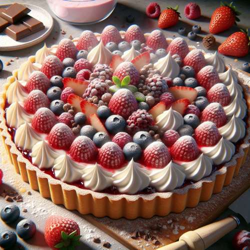 Tarta z kremem jogurtowym i owocami