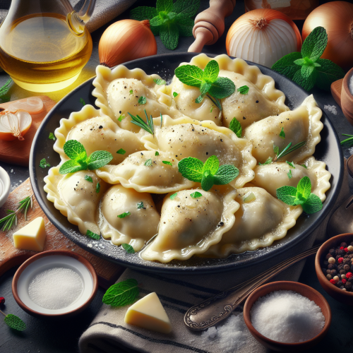 Pierogi ruskie z miętą