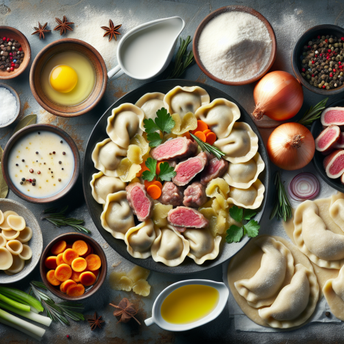 Pierogi z gotowanym mięsem i warzywami