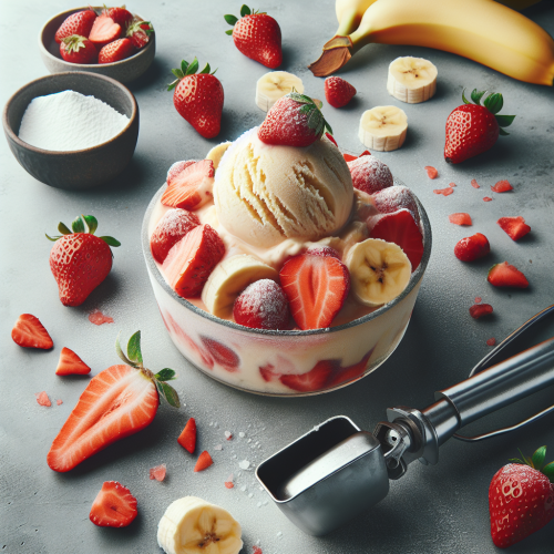 Domowe lody bananowo-truskawkowe