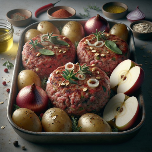 Pieczone kotlety mielone z jabłkami i majerankiem