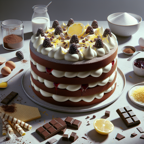 Tort czekoladowo-cytrynowy z kremem mascarpone