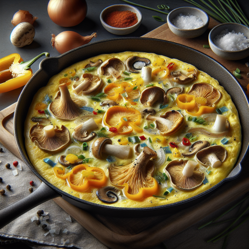 Frittata z kurkami i papryką
